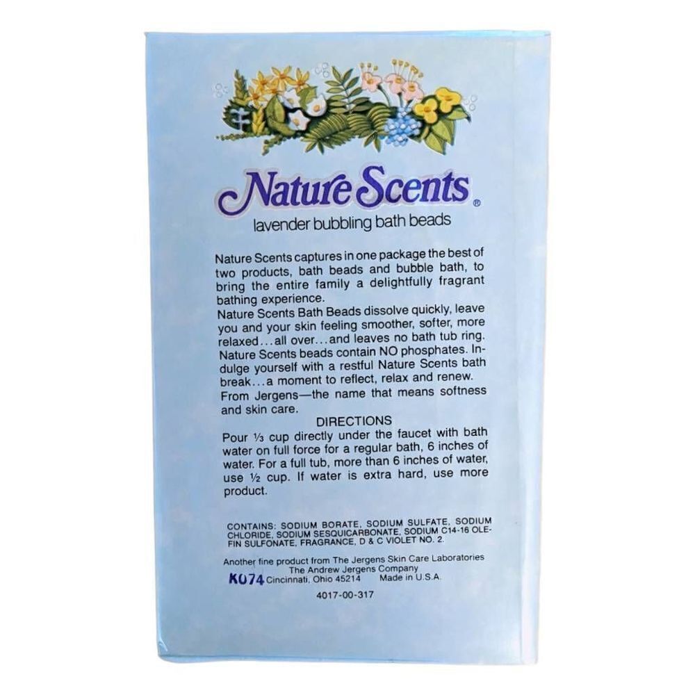 Jergens Vintage Nature Scents Lavender Bubbling Bath Beads 15 oz 80s 90s Prop - Picture 3 of 6